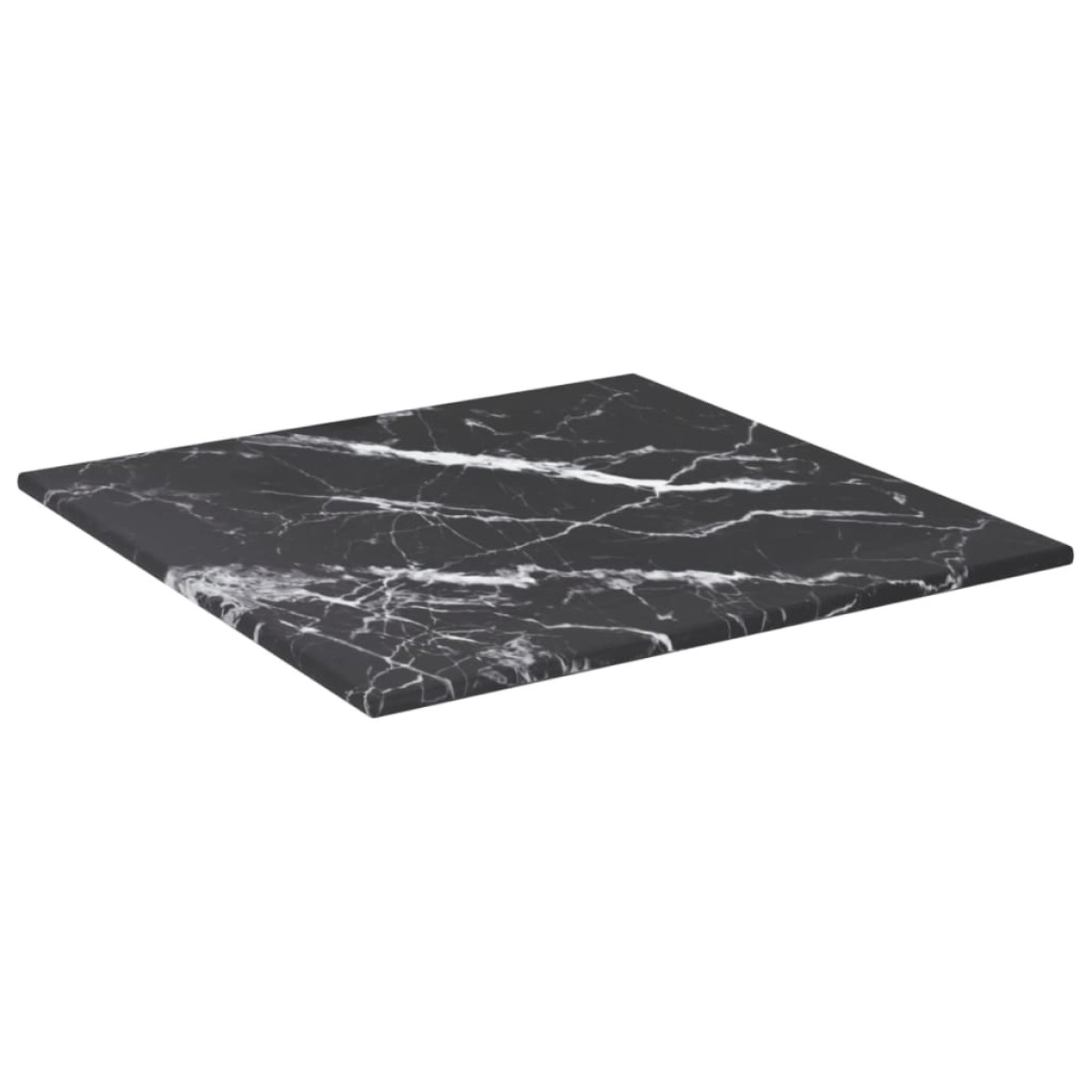 vidaXL Επιφάνεια Τραπεζιού Μαύρη 30x30εκ 6 χιλ Ψημ. Γυαλί Μαρμ. Σχέδιο