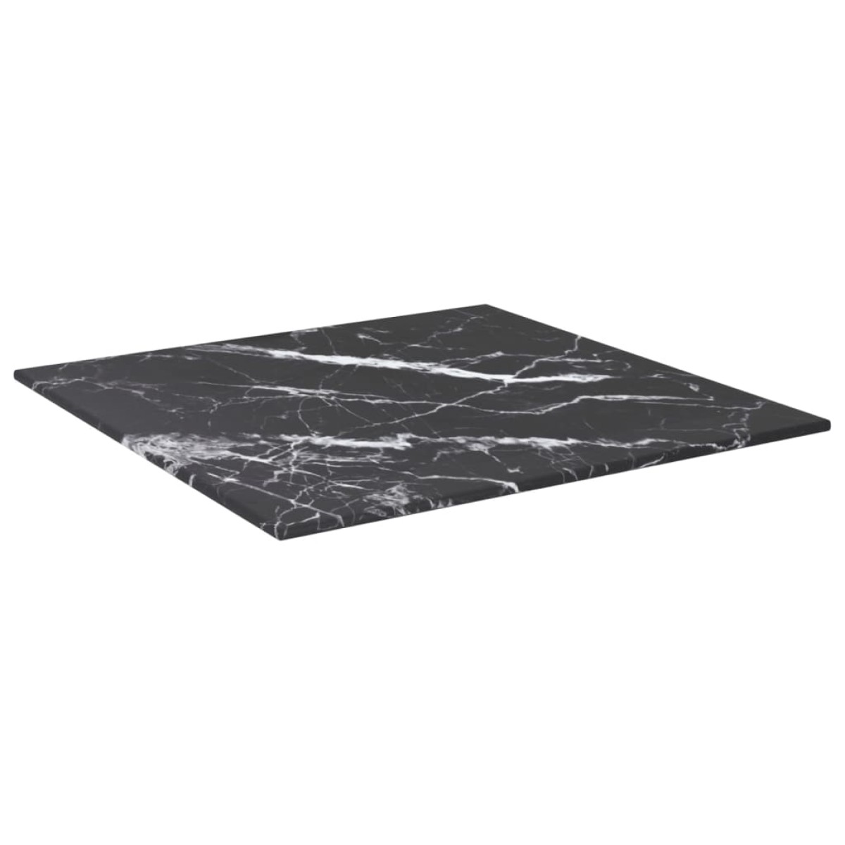 vidaXL Επιφάνεια Τραπεζιού Μαύρη 40x40εκ 6 χιλ Ψημ. Γυαλί Μαρμ. Σχέδιο