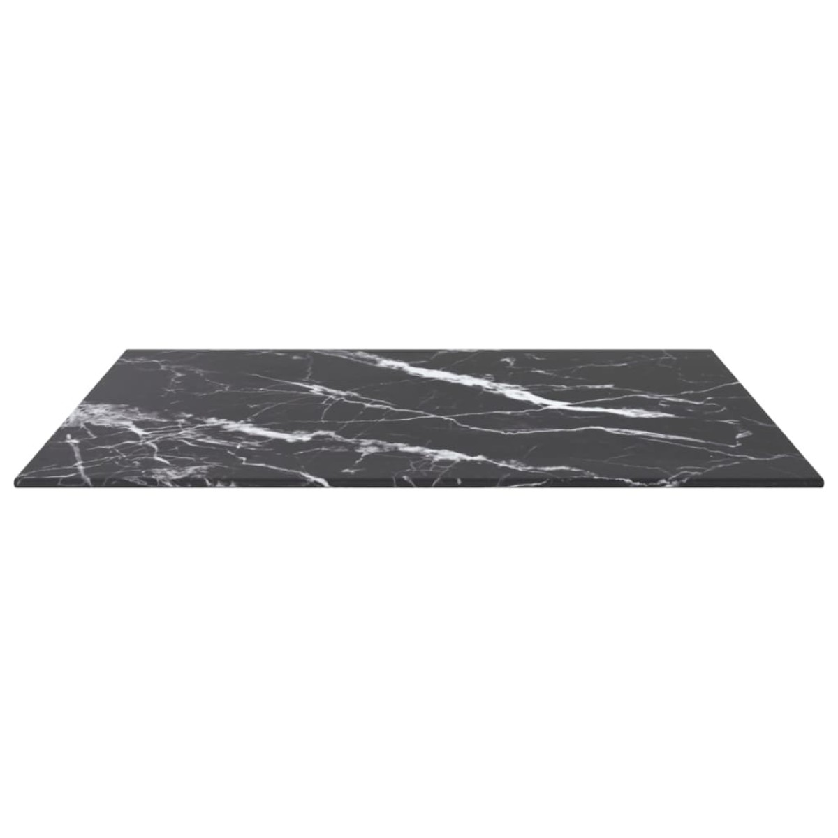 vidaXL Επιφάνεια Τραπεζιού Μαύρη 60x60εκ 6 χιλ Ψημ. Γυαλί Μαρμ. Σχέδιο
