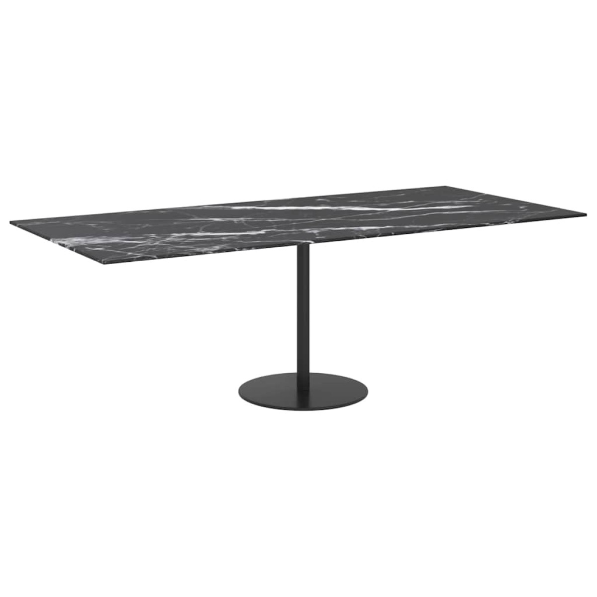 vidaXL Επιφάνεια Τραπεζιού Μαύρη 100x62εκ 8χιλ Ψημ. Γυαλί Μαρμ. Σχέδιο