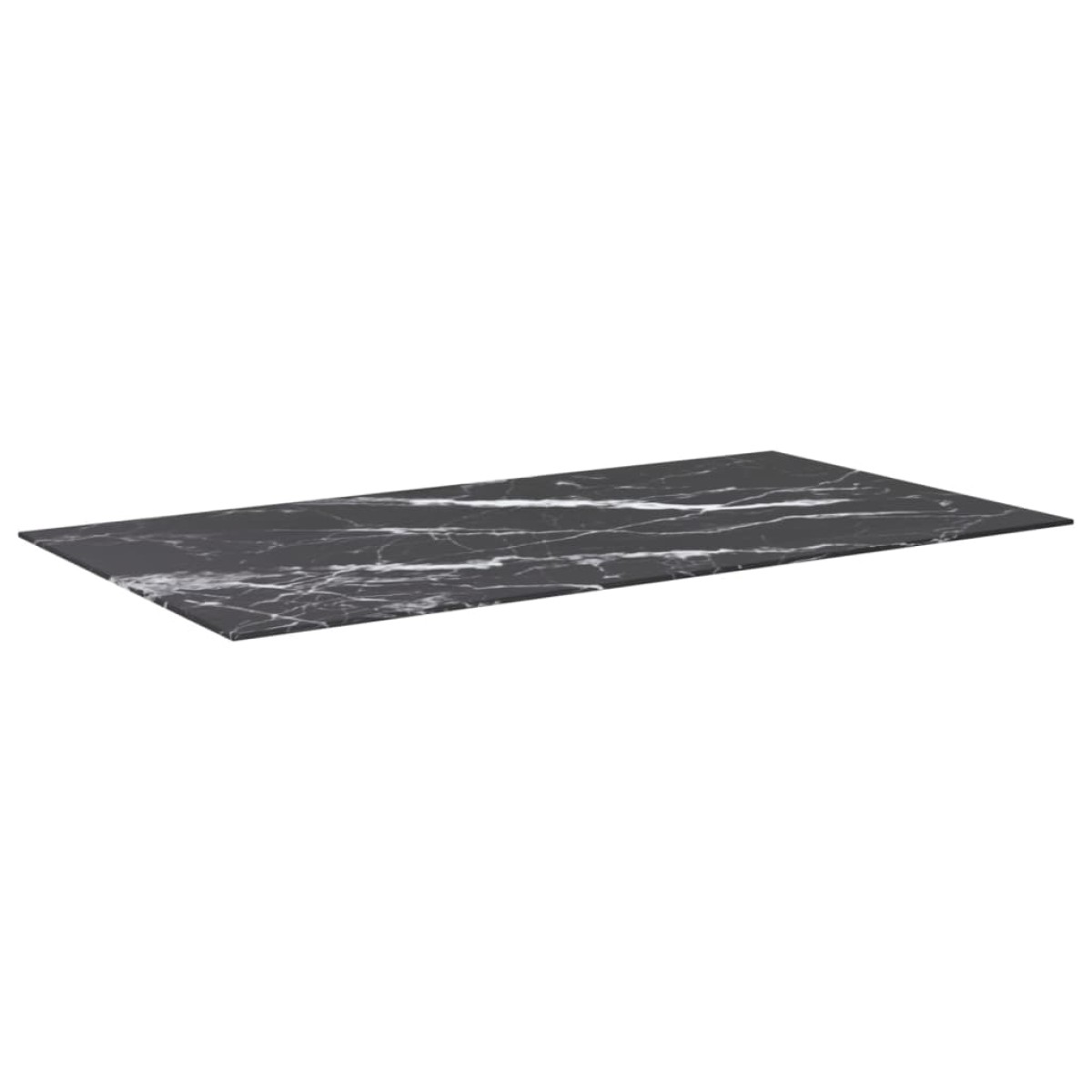 vidaXL Επιφάνεια Τραπεζιού Μαύρη 120x65εκ 8χιλ Ψημ. Γυαλί Μαρμ. Σχέδιο