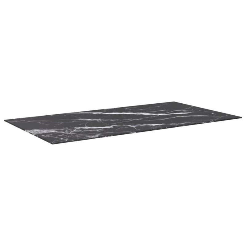 vidaXL Επιφάνεια Τραπεζιού Μαύρη 120x65εκ 8χιλ Ψημ. Γυαλί Μαρμ. Σχέδιο