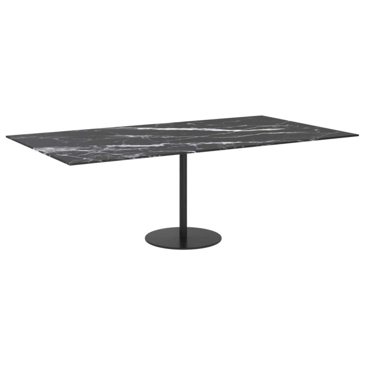 vidaXL Επιφάνεια Τραπεζιού Μαύρη 120x65εκ 8χιλ Ψημ. Γυαλί Μαρμ. Σχέδιο