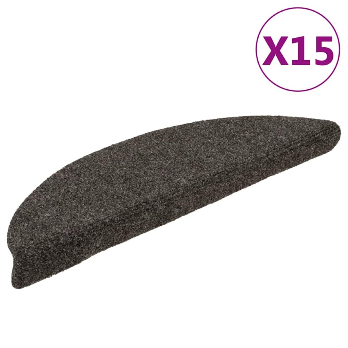 vidaXL Πατάκια Σκάλας Αυτοκόλ. 15 τεμ Αν. Καφέ 56x17x3 εκ Βελονιασμένο