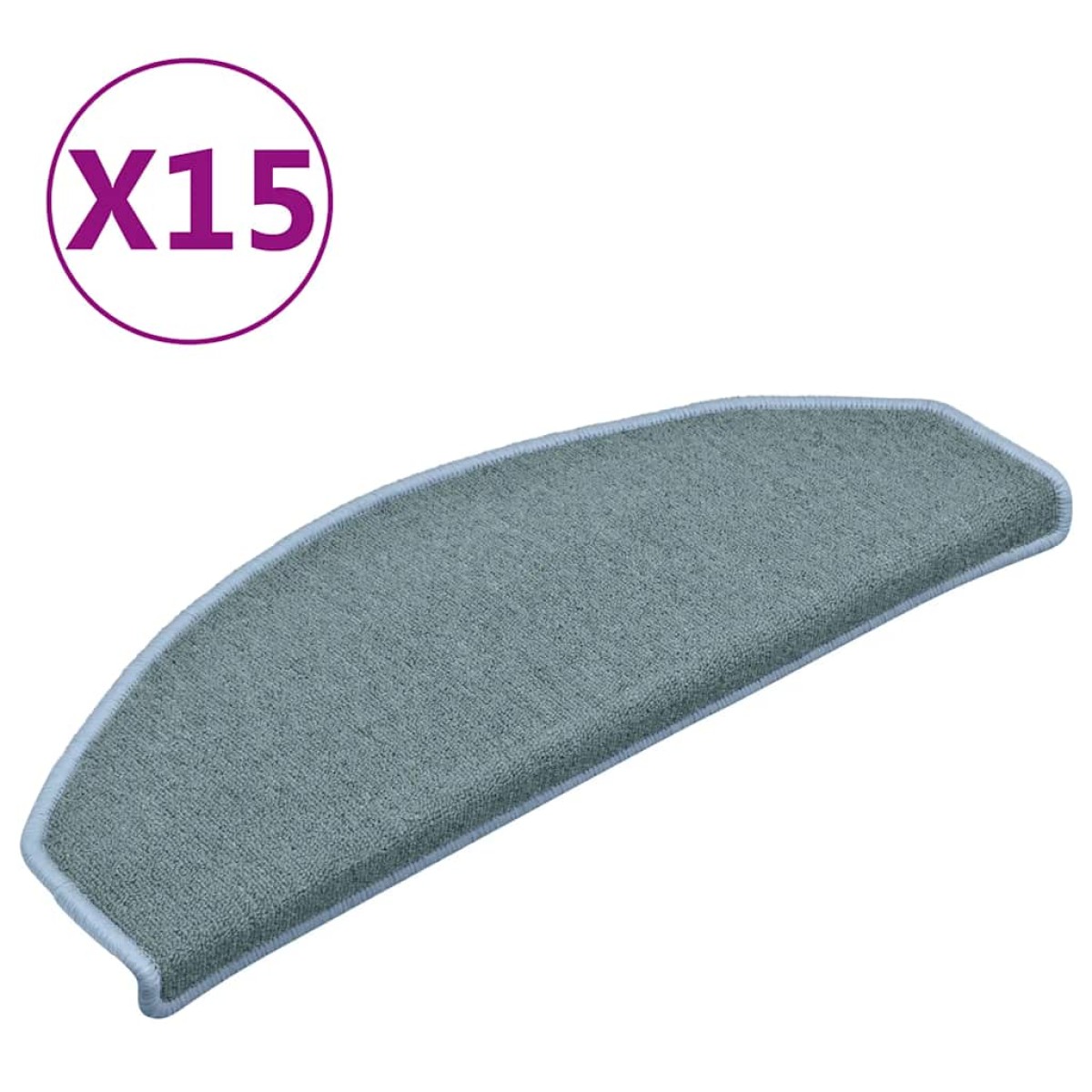 vidaXL Πατάκια Σκάλας Μοκέτα 15 τεμ. Μπλε 65 x 24 x 4 εκ.