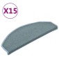 vidaXL Πατάκια Σκάλας Μοκέτα 15 τεμ. Μπλε 65 x 24 x 4 εκ.