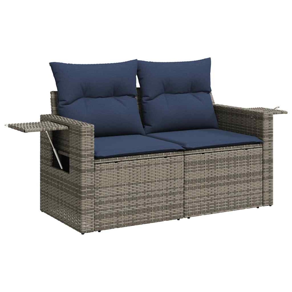 vidaXL Σετ Καναπέδων Κήπου 6 Τεμαχίων με Μαξιλάρια Γκρι από Συνθετικό Ρατάν