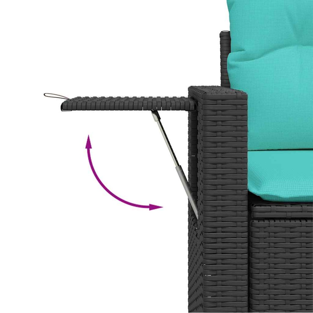 vidaXL Σετ Καναπέδων Κήπου 7 Τεμαχίων με Μαξιλάρια από Μαύρο Συνθετικό Ρατάν