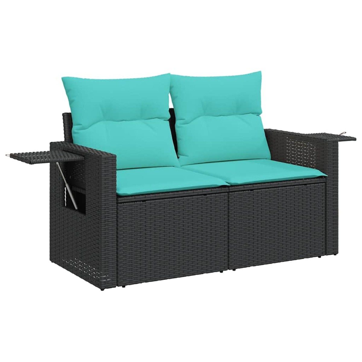 vidaXL Σετ Καναπέδων Κήπου 12 Τεμαχίων με Μαξιλάρια από Μαύρο Συνθετικό Ρατάν