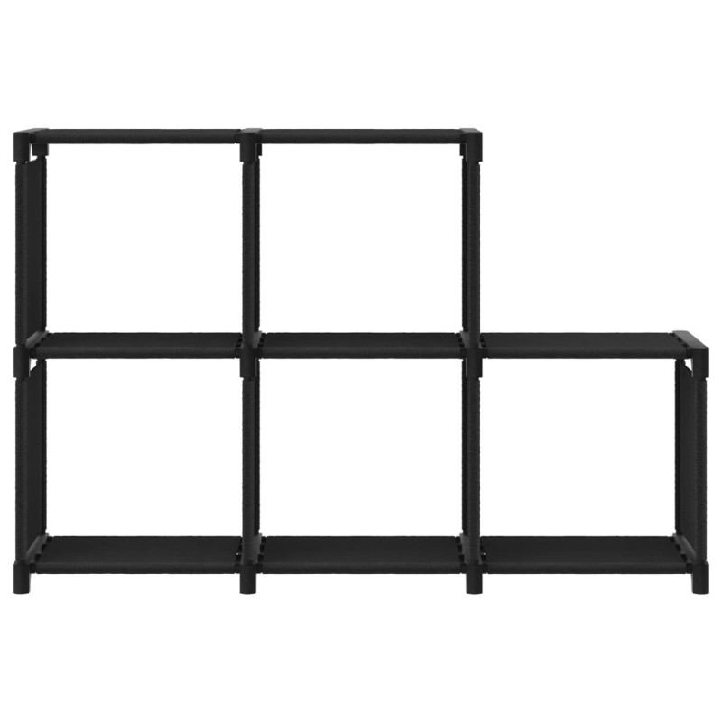 vidaXL Ραφιέρα με 5 Κύβους Μαύρη 103 x 30 x 72,5 εκ. Υφασμάτινη