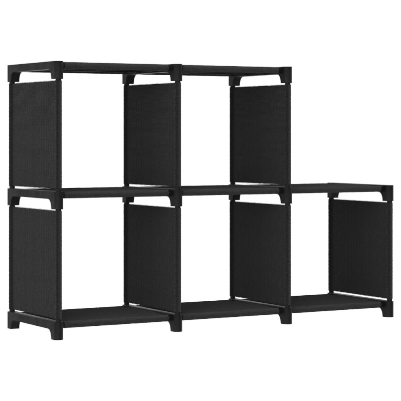 vidaXL Ραφιέρα με 5 Κύβους Μαύρη 103 x 30 x 72,5 εκ. Υφασμάτινη