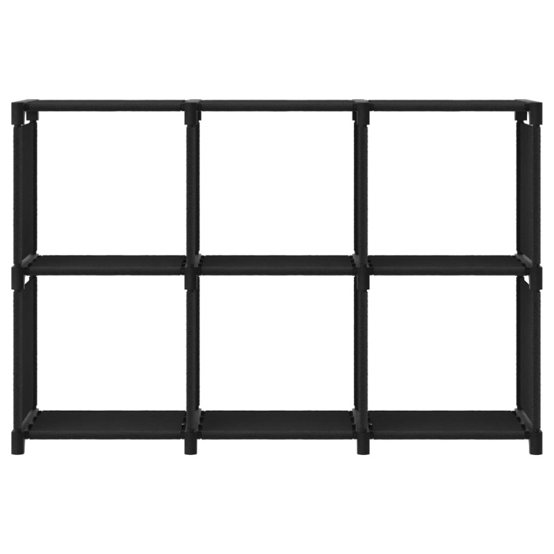 vidaXL Ραφιέρα με 6 Κύβους Μαύρη 103 x 30 x 72,5 εκ. Υφασμάτινη