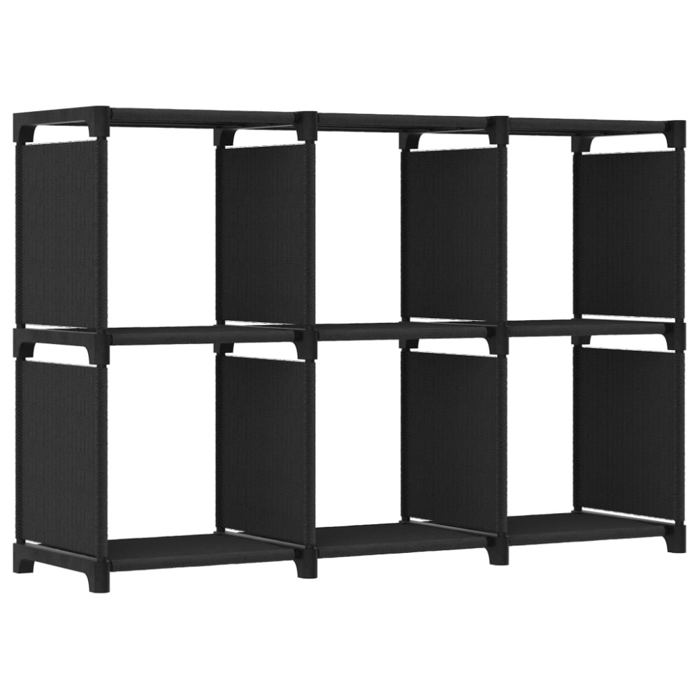 vidaXL Ραφιέρα με 6 Κύβους Μαύρη 103 x 30 x 72,5 εκ. Υφασμάτινη