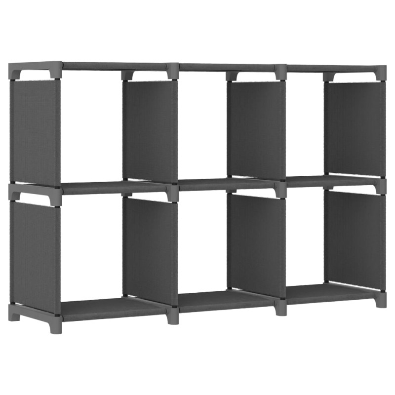 vidaXL Ραφιέρα με 6 Κύβους Γκρι 103 x 30 x 72,5 εκ. Υφασμάτινη