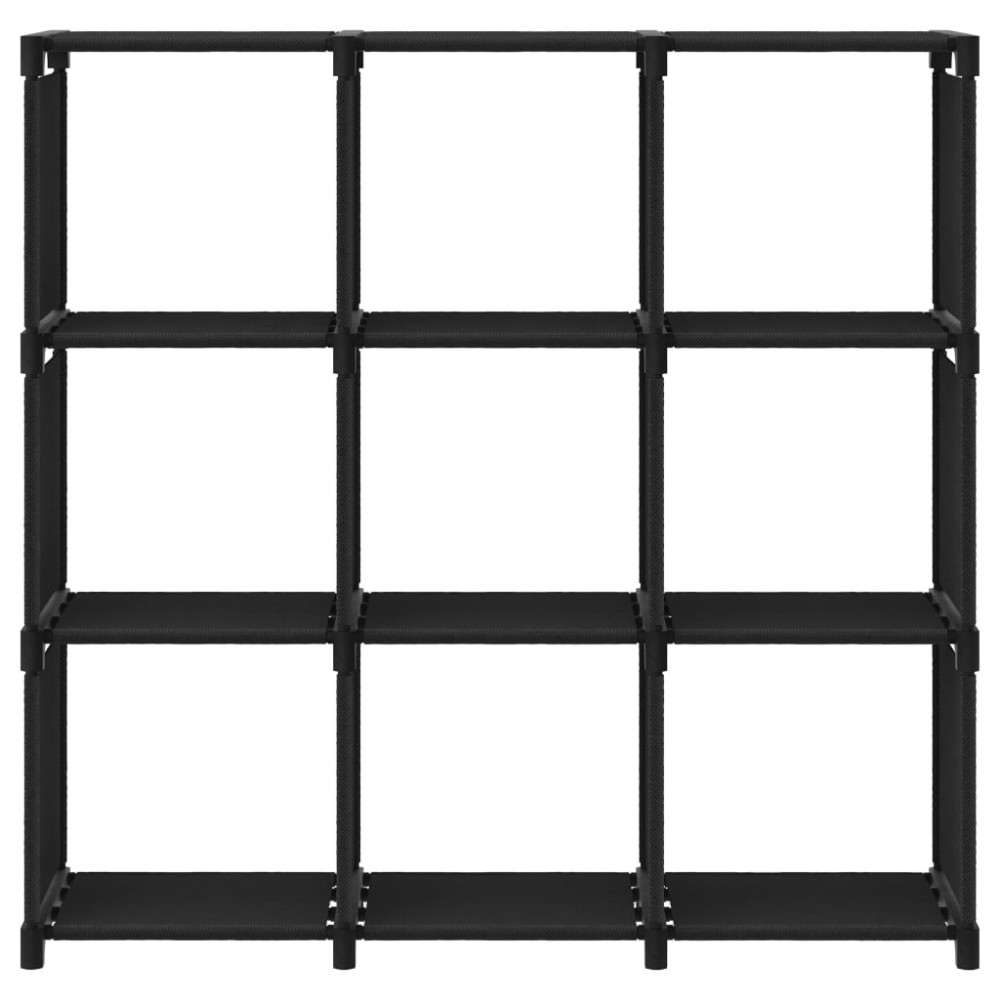 vidaXL Ραφιέρα με 9 Κύβους & Κουτιά Μαύρη 103x30x107,5 εκ. Υφασμάτινη