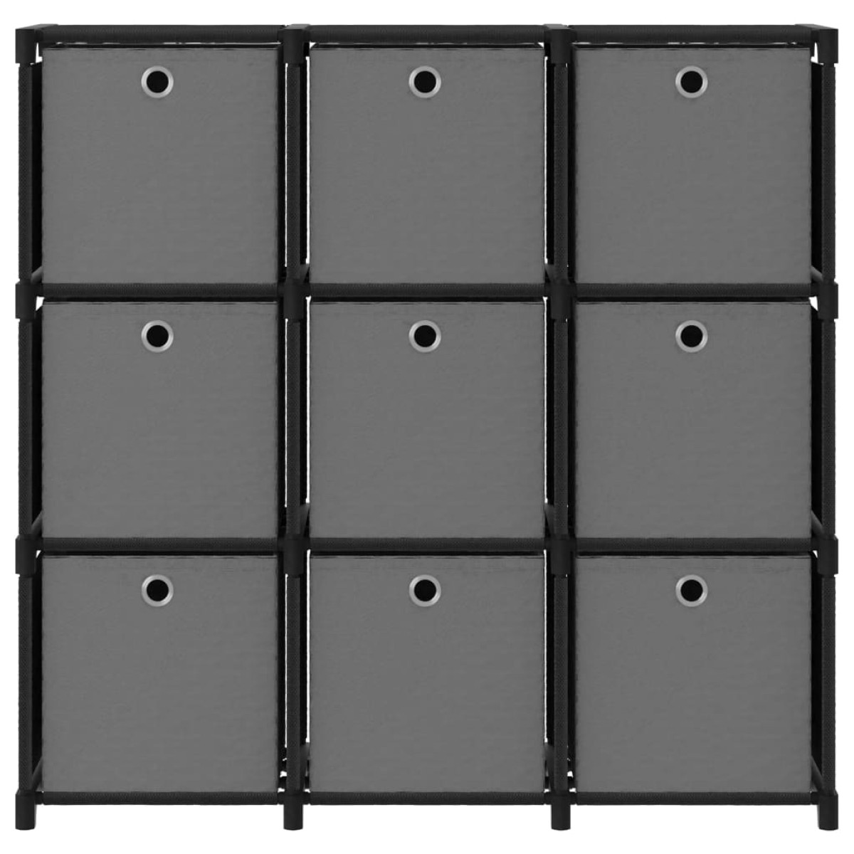 vidaXL Ραφιέρα με 9 Κύβους & Κουτιά Μαύρη 103x30x107,5 εκ. Υφασμάτινη