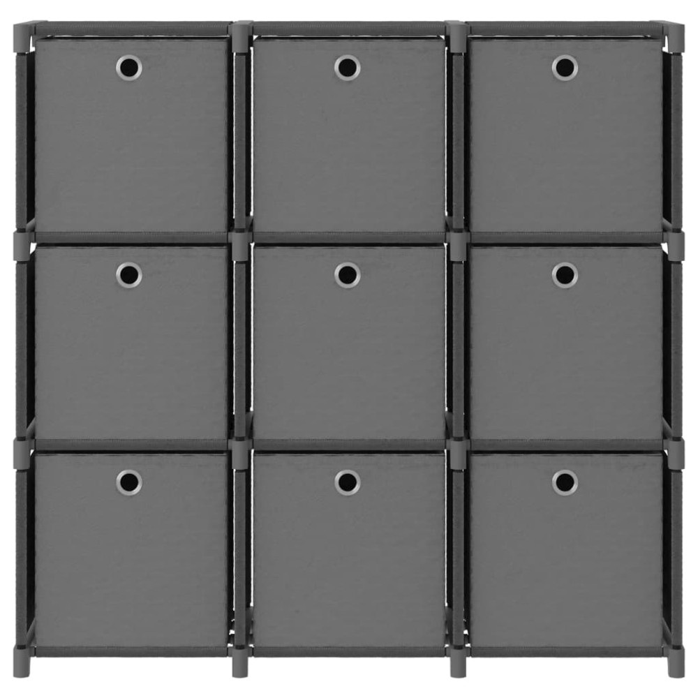 vidaXL Ραφιέρα με 9 Κύβους & Κουτιά Γκρι 103x30x107,5 εκ. Υφασμάτινη