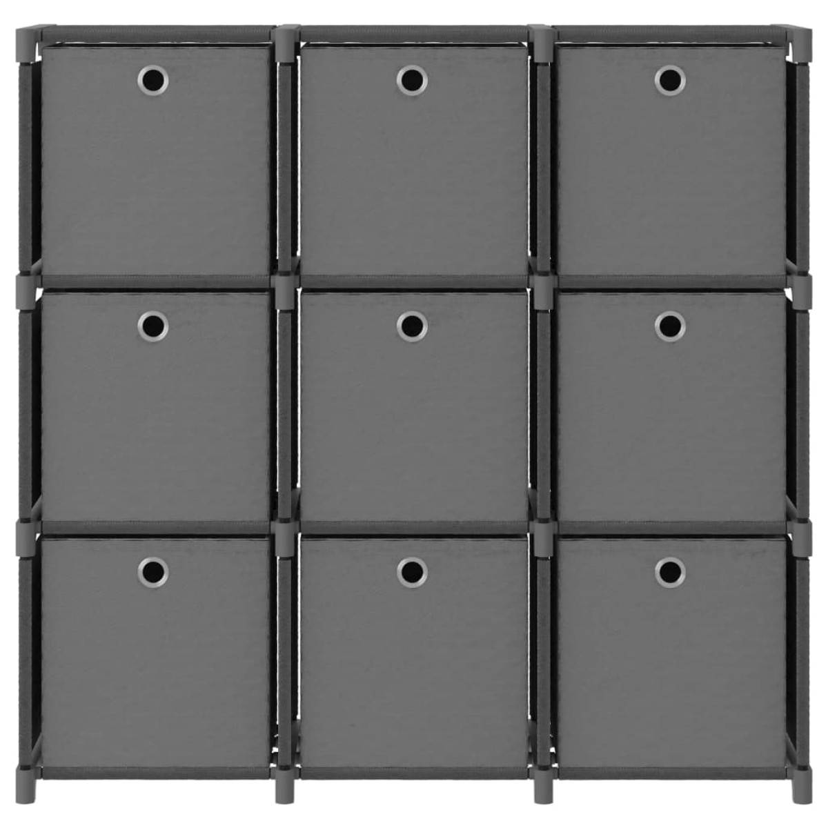 vidaXL Ραφιέρα με 9 Κύβους & Κουτιά Γκρι 103x30x107,5 εκ. Υφασμάτινη