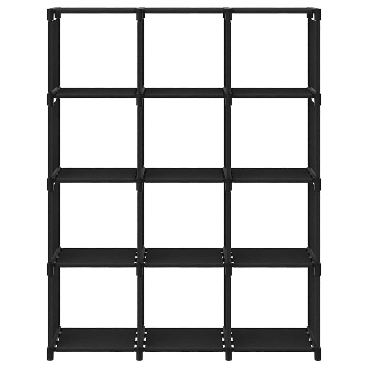 vidaXL Ραφιέρα με 12 Κύβους Μαύρη 103 x 30 x 141 εκ. Υφασμάτινη