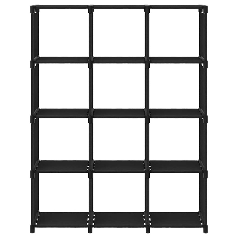vidaXL Ραφιέρα με 12 Κύβους Μαύρη 103 x 30 x 141 εκ. Υφασμάτινη