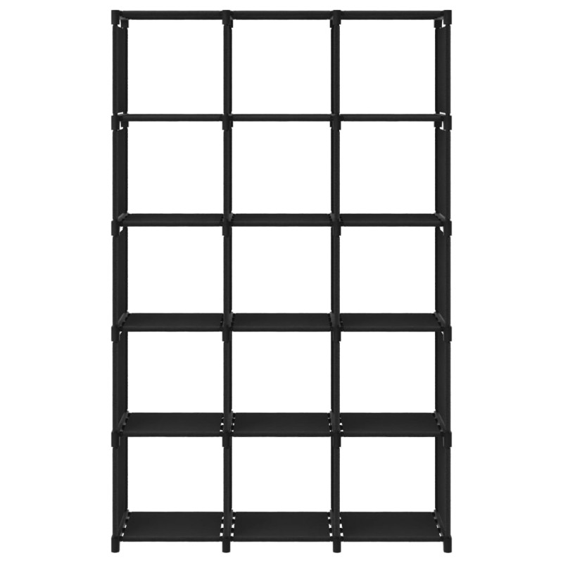 vidaXL Ραφιέρα με 15 Κύβους & Κουτιά Μαύρη 103x30x175,5 εκ. Υφασμάτινη