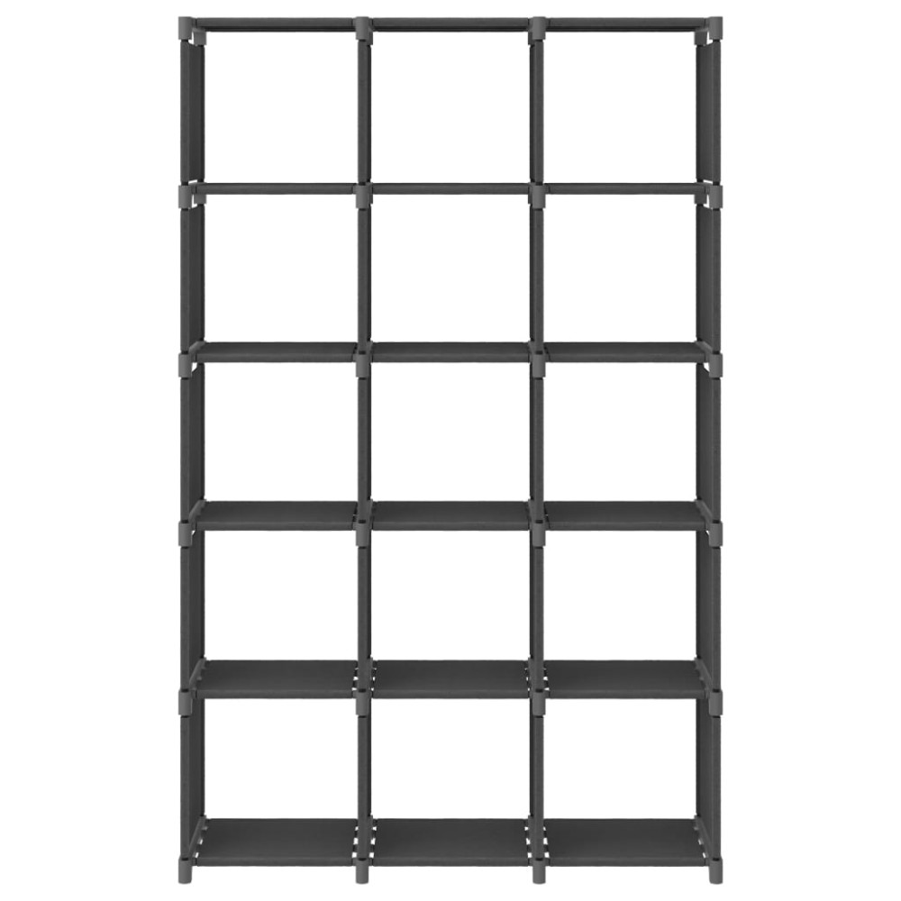 vidaXL Ραφιέρα με 15 Κύβους & Κουτιά Γκρι 103x30x175,5 εκ. Υφασμάτινη