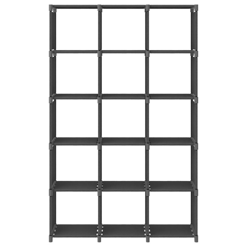 vidaXL Ραφιέρα με 15 Κύβους & Κουτιά Γκρι 103x30x175,5 εκ. Υφασμάτινη