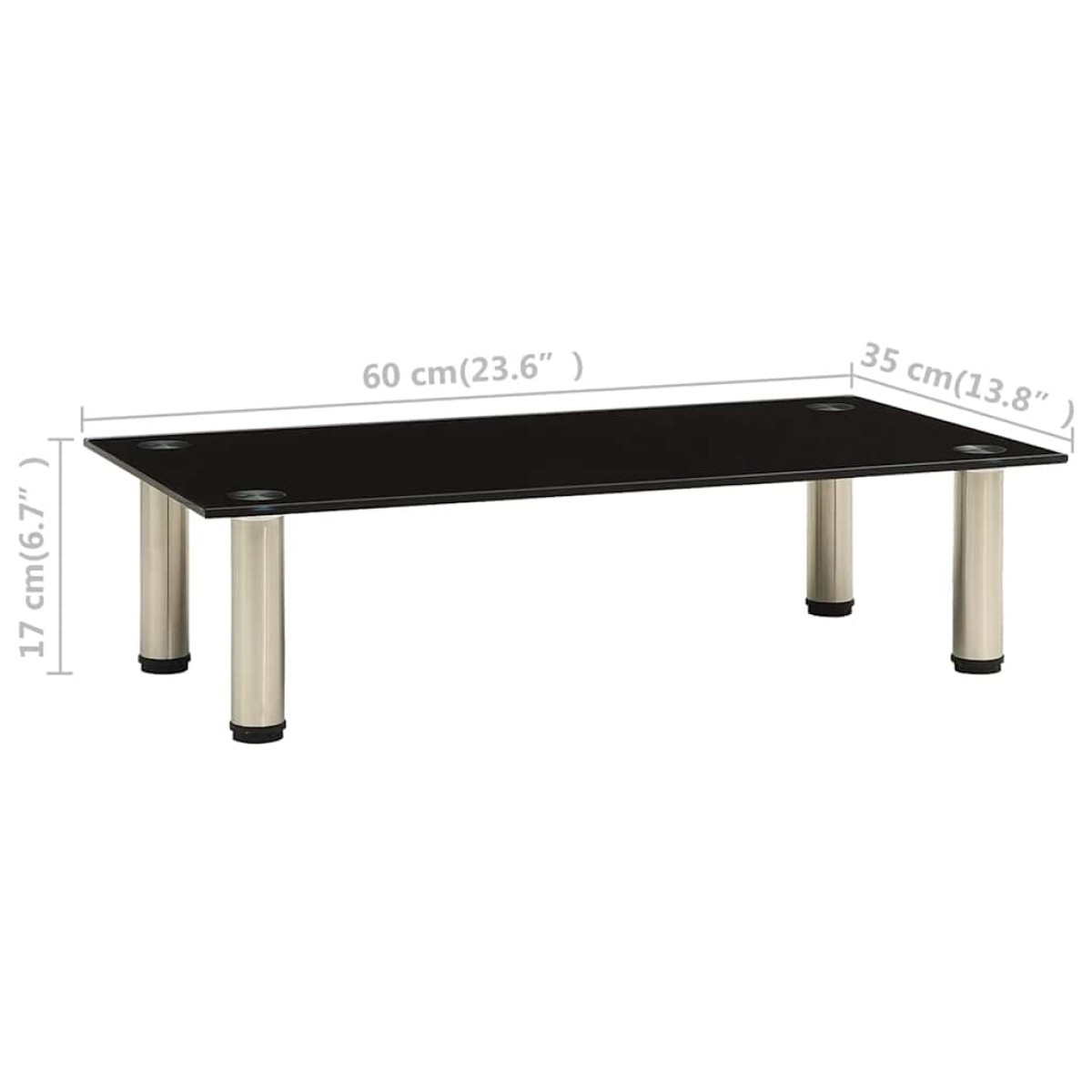 vidaXL Βάση Τηλεόρασης Μαύρη 60 x 35 x 17 εκ. από Ψημένο Γυαλί