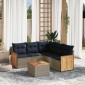 vidaXL Σετ Καναπέδων Κήπου 6 Τεμαχίων με Μαξιλάρια Γκρι από Συνθετικό Ρατάν