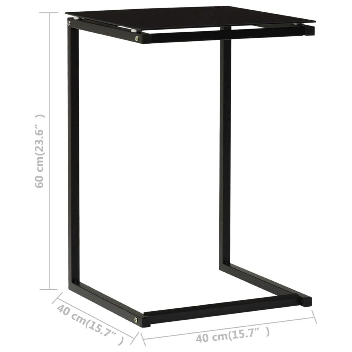 vidaXL Τραπέζι Κονσόλα Μαύρο 40 x 40 x 60 εκ. από Ψημένο Γυαλί