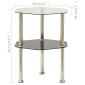 322786 vidaXL Βοηθ. Τραπέζι 2 Επ. Διαφ. & Μαύρο 38x38x50 εκ Ψημ. Γυαλί