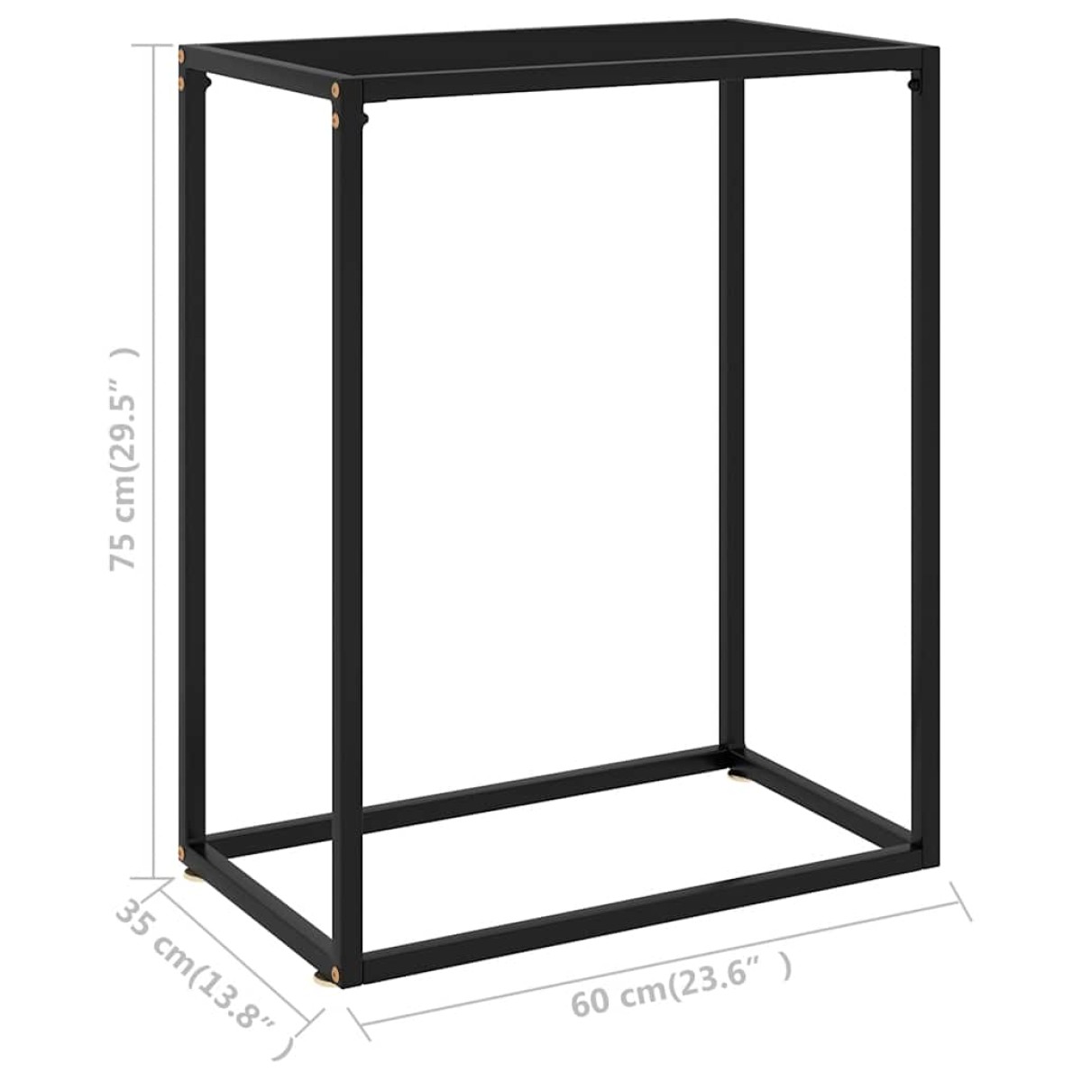 vidaXL Τραπέζι Κονσόλα Μαύρο 60 x 35 x 75 εκ. από Ψημένο Γυαλί