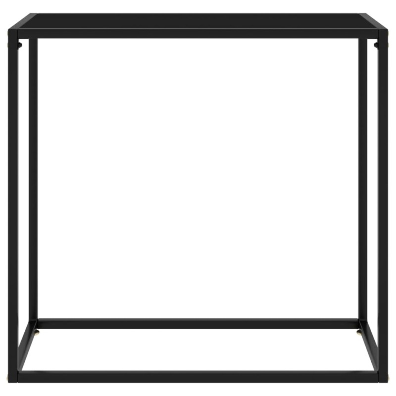 vidaXL Τραπέζι Κονσόλα Μαύρο 80 x 35 x 75 εκ. από Ψημένο Γυαλί
