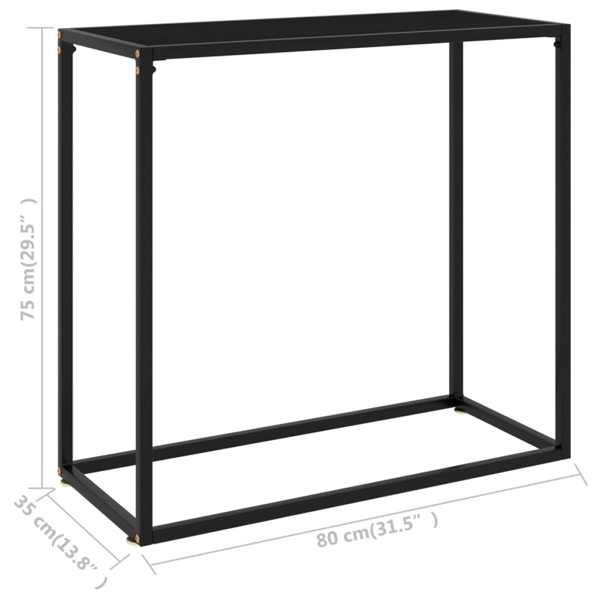 vidaXL Τραπέζι Κονσόλα Μαύρο 80 x 35 x 75 εκ. από Ψημένο Γυαλί
