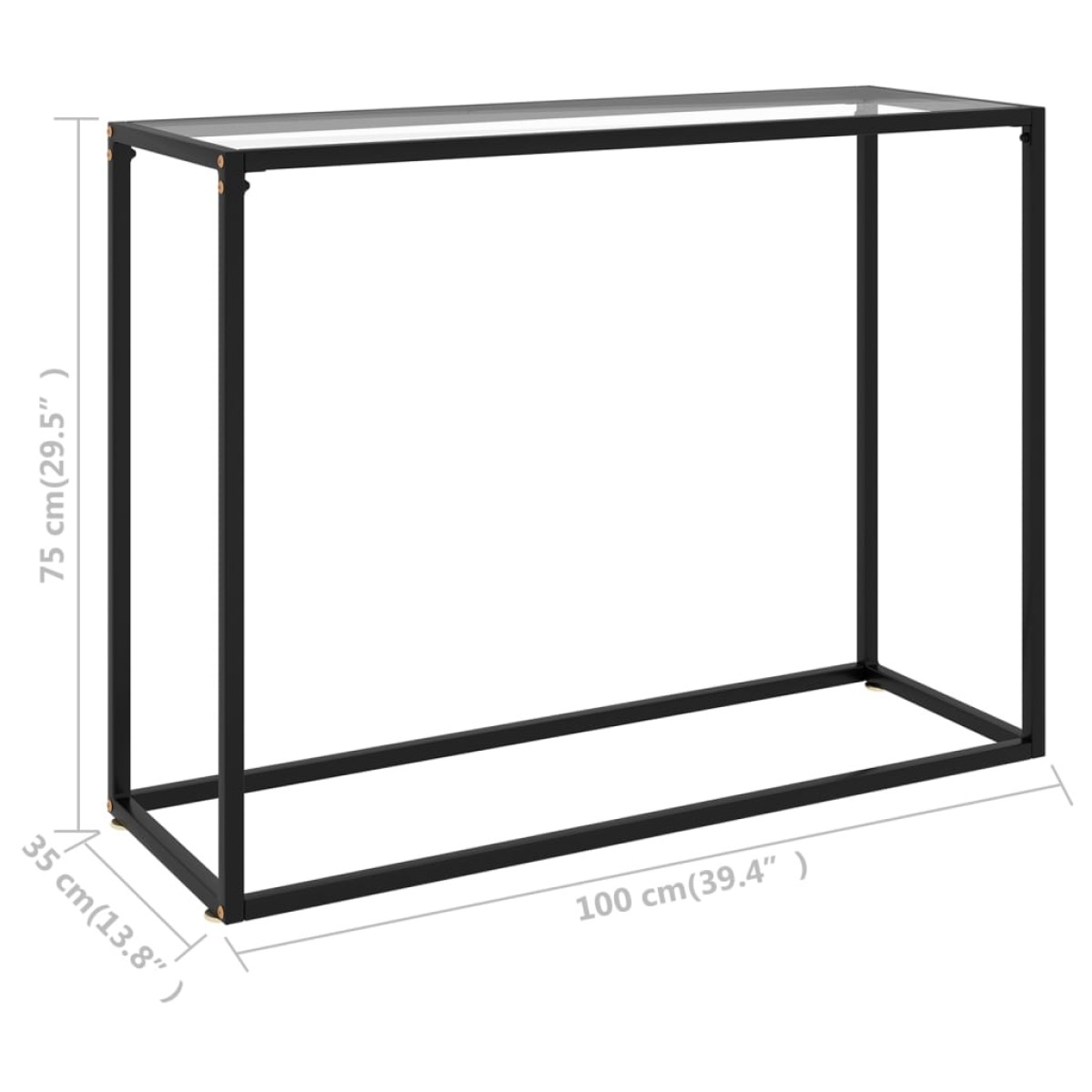 vidaXL Τραπέζι Κονσόλα Διαφανές 100 x 35 x 75 εκ. από Ψημένο Γυαλί
