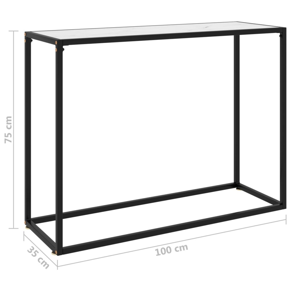 vidaXL Τραπέζι Κονσόλα Λευκό 100 x 35 x 75 εκ. από Ψημένο Γυαλί