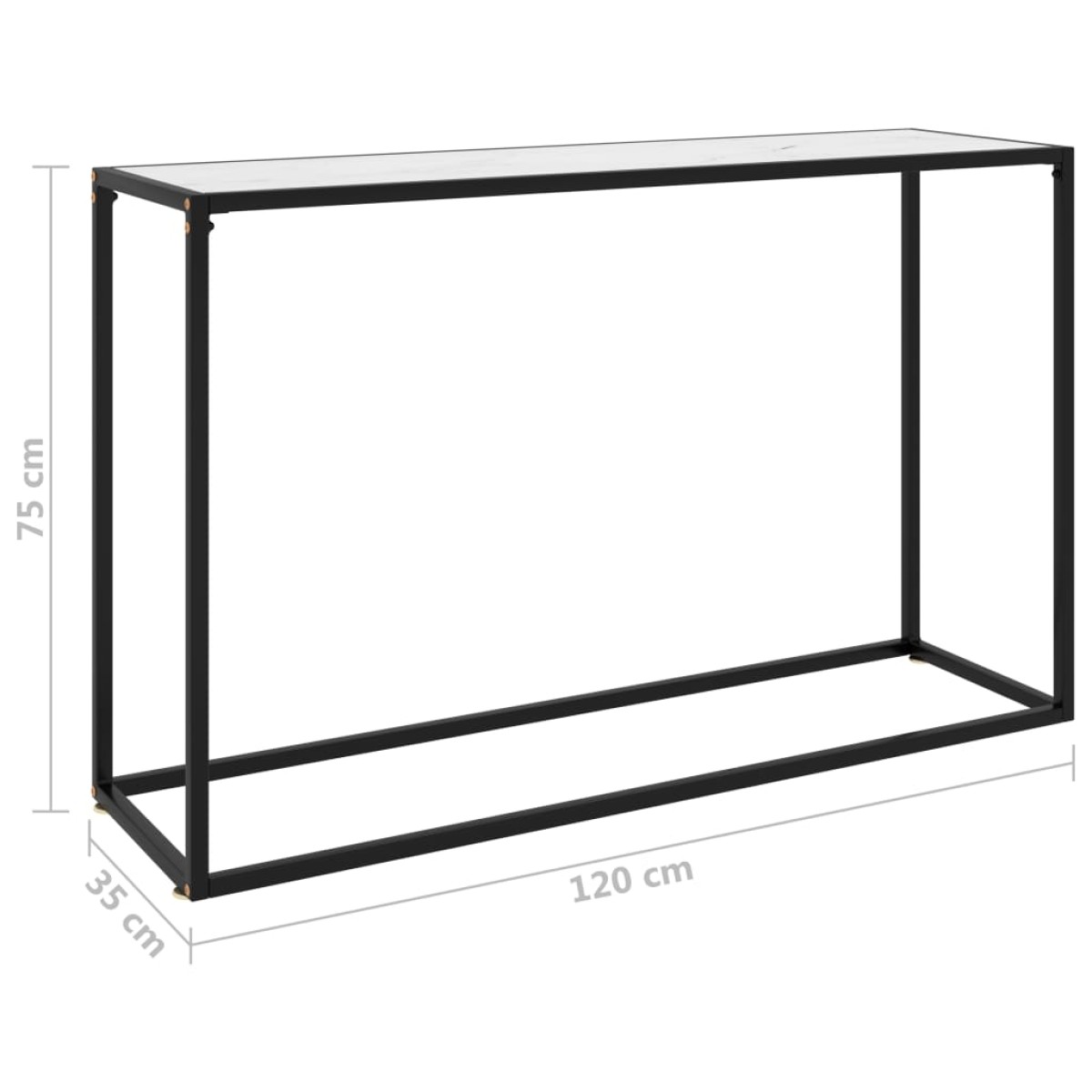 vidaXL Τραπέζι Κονσόλα Λευκό 120 x 35 x 75 εκ. από Ψημένο Γυαλί