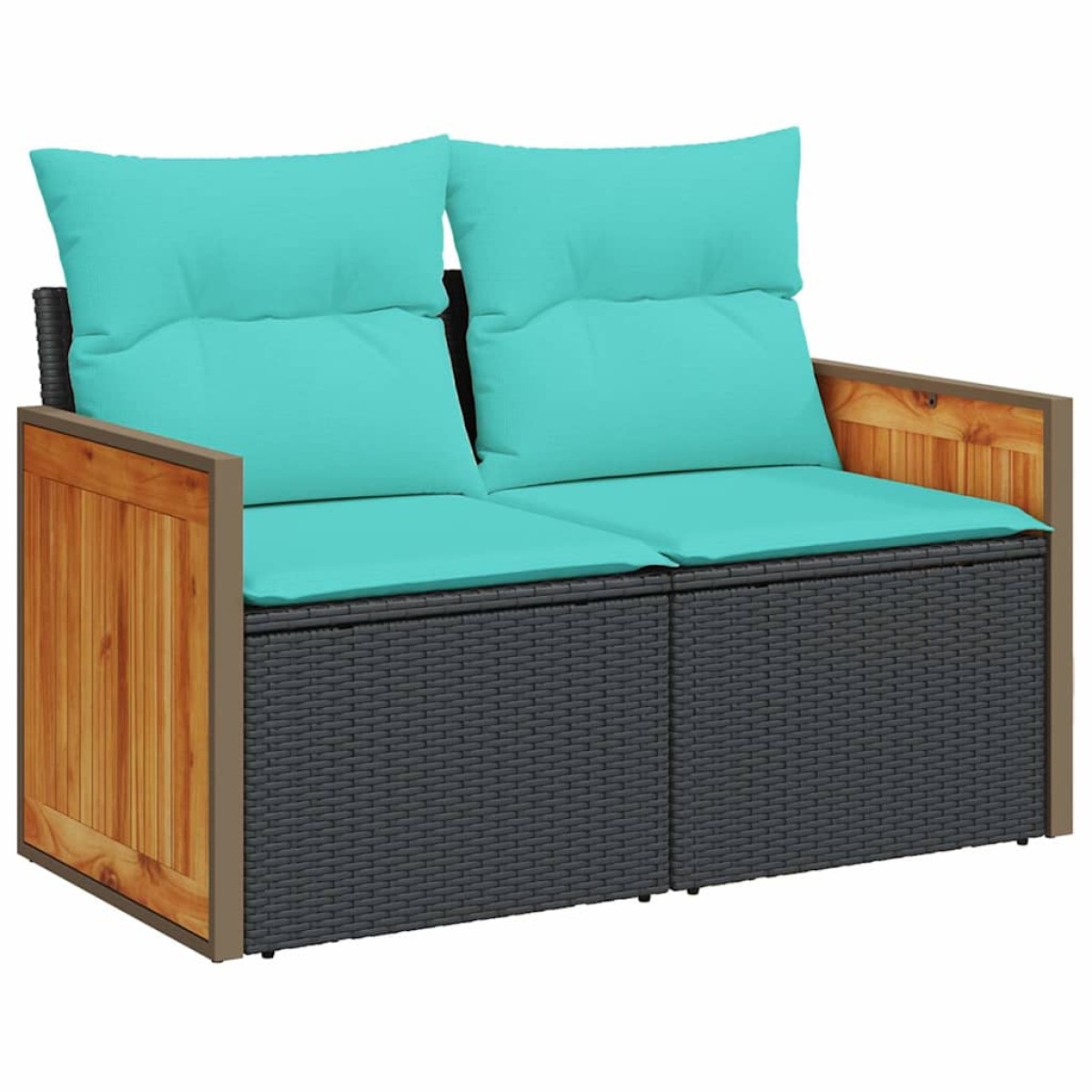 vidaXL Σετ Καναπέδων Κήπου 12 Τεμαχίων με Μαξιλάρια από Μαύρο Συνθετικό Ρατάν