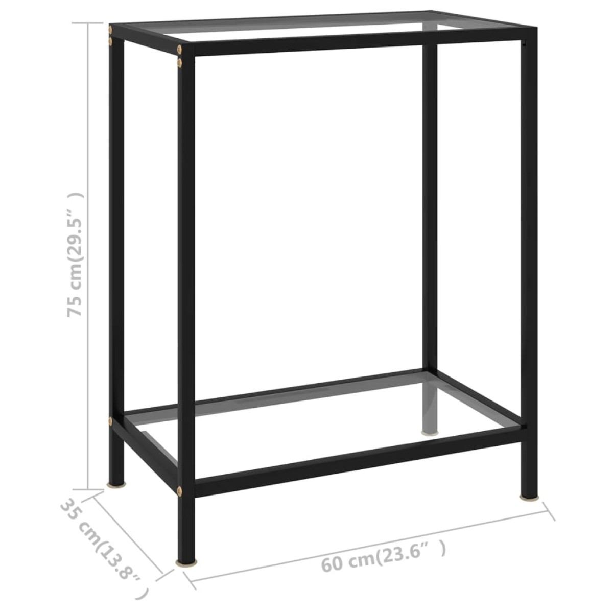 vidaXL Τραπέζι Κονσόλα Διαφανές 60 x 35 x 75 εκ. από Ψημένο Γυαλί