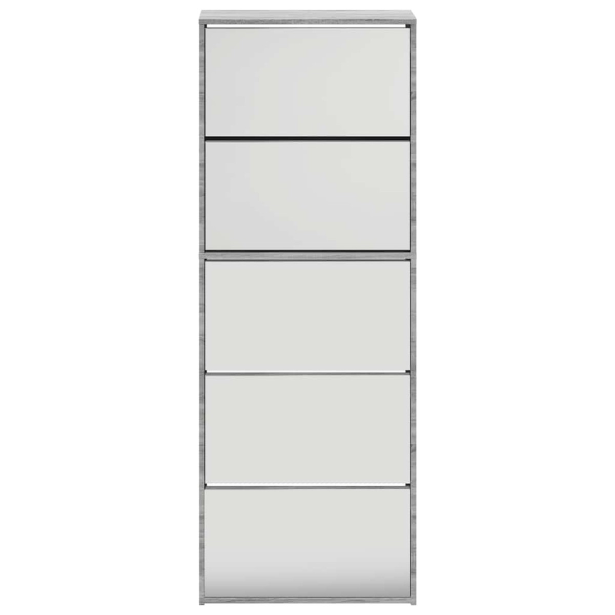 vidaXL Παπουτσοθήκη με Καθρέφτη 5 Επιπέδων Γκρι Sonoma 63x17x169,5 εκ.