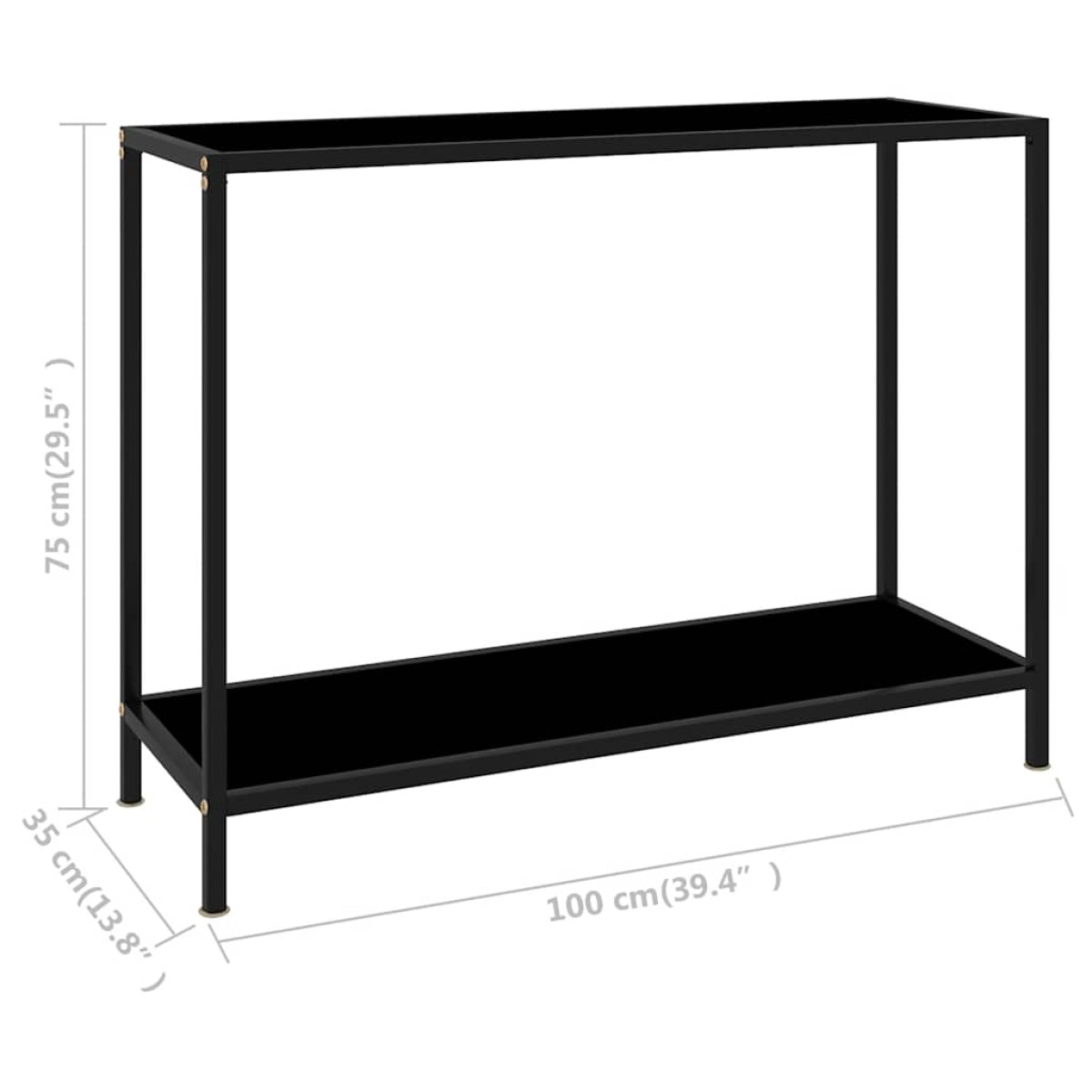 vidaXL Τραπέζι Κονσόλα Μαύρο 100 x 35 x 75 εκ. από Ψημένο Γυαλί