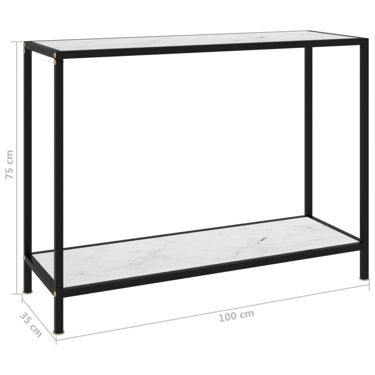 vidaXL Τραπέζι Κονσόλα Λευκό 100 x 35 x 75 εκ. από Ψημένο Γυαλί
