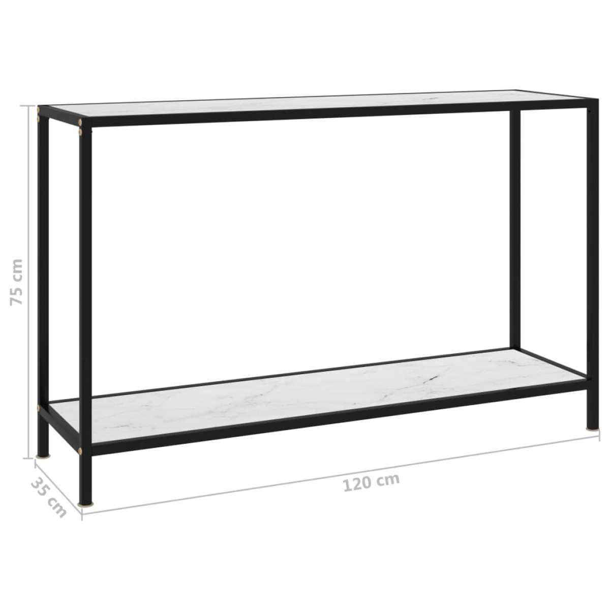 vidaXL Τραπέζι Κονσόλα Λευκό 120 x 35 x 75 εκ. από Ψημένο Γυαλί