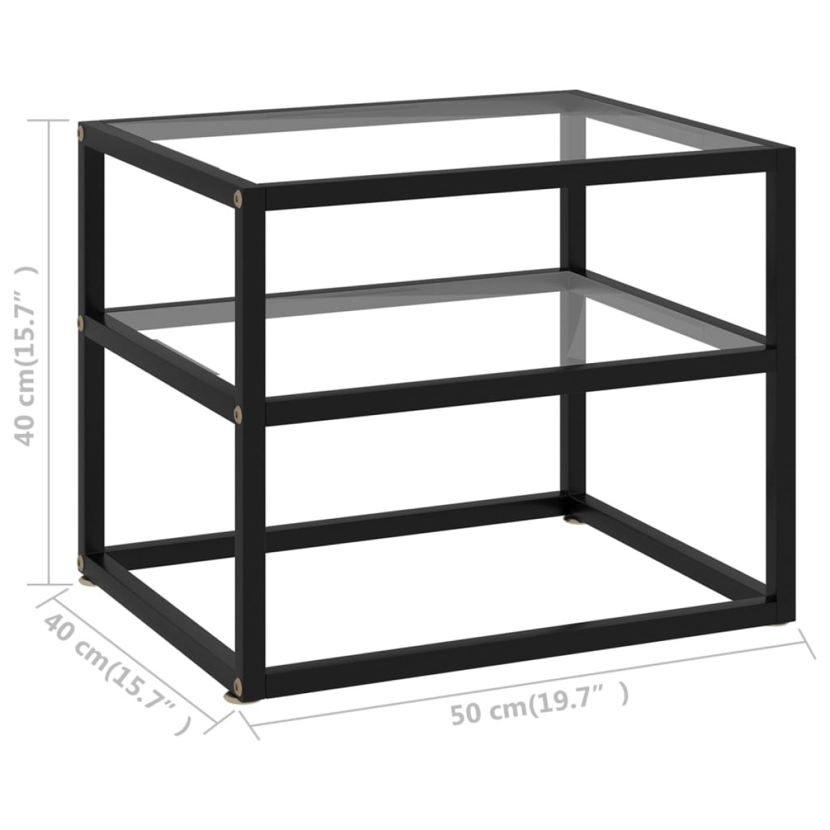 vidaXL Τραπέζι Κονσόλα Διαφανές 50 x 40 x 40 εκ. από Ψημένο Γυαλί