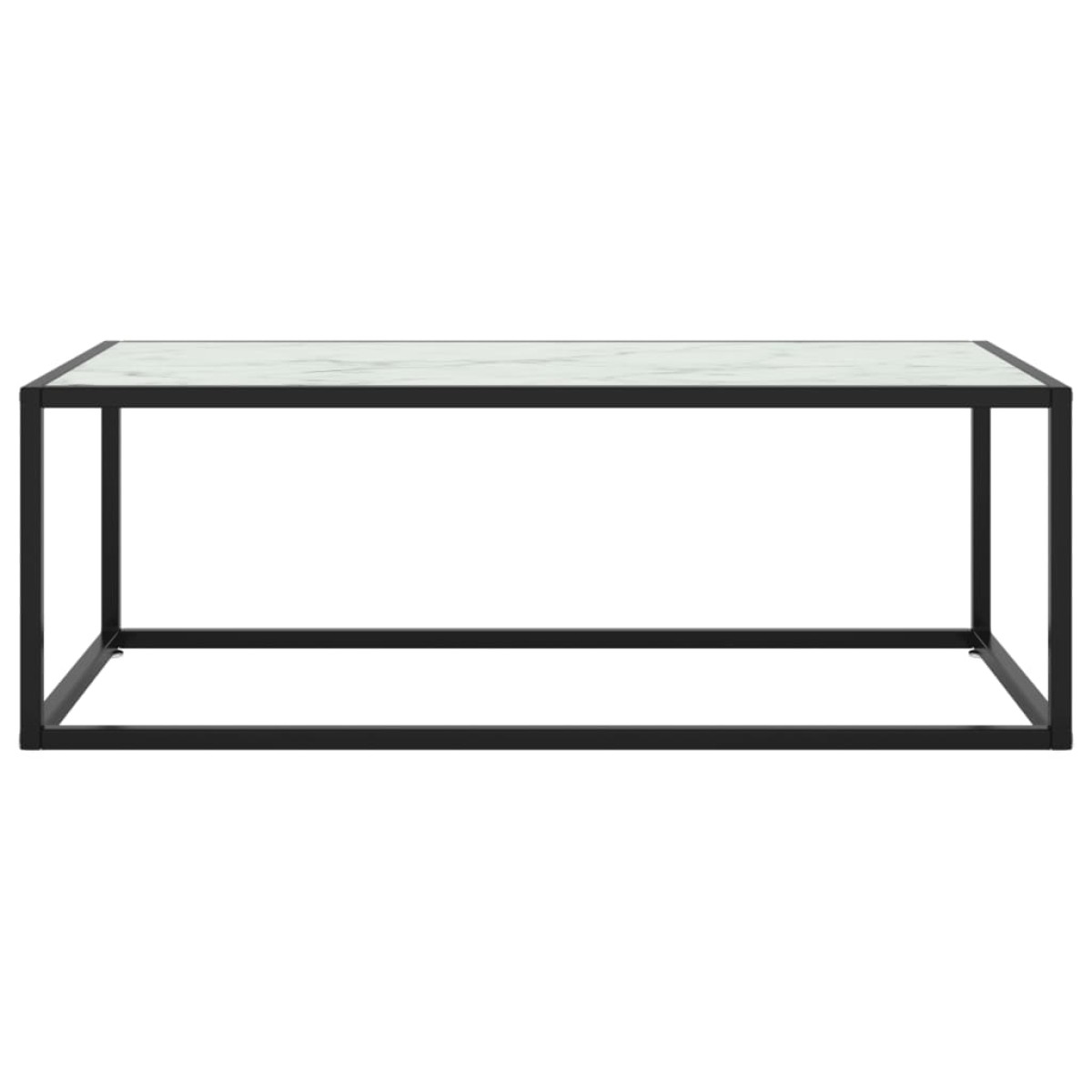 vidaXL Τραπεζάκι Σαλονιού Μαύρο 100x50x35 εκ. Λευκό Γυαλί Όψη Μαρμάρου