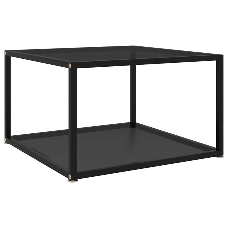 vidaXL Τραπεζάκι Σαλονιού Μαύρο 60 x 60 x 35 εκ. από Ψημένο Γυαλί