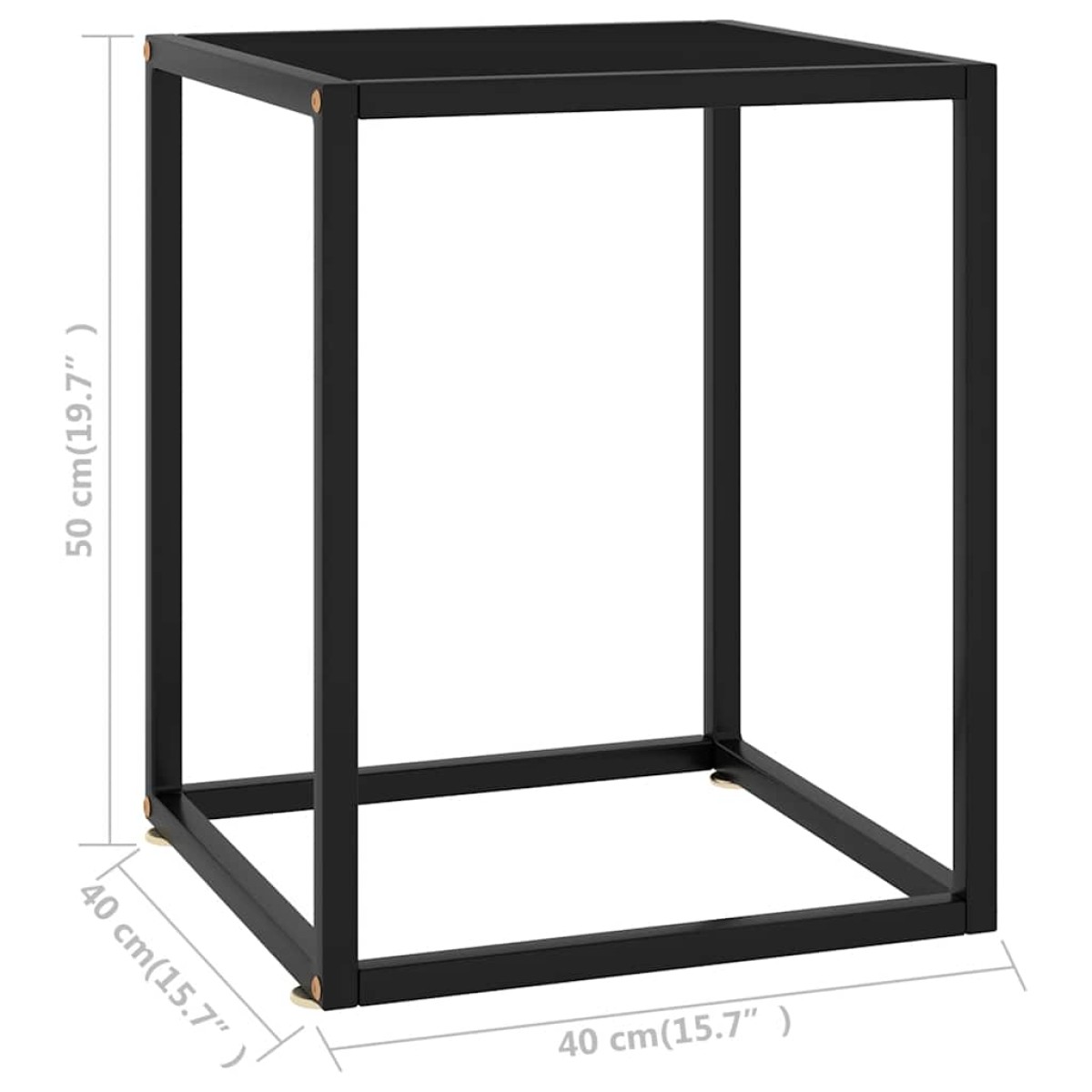 vidaXL Τραπεζάκι Σαλονιού Μαύρο 40 x 40 x 50 εκ. με Μαύρο Γυαλί