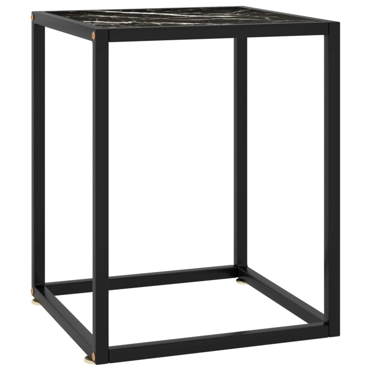 vidaXL Τραπεζάκι Σαλονιού Μαύρο 40x40x50 εκ. Μαύρο Γυαλί Όψη Μαρμάρου