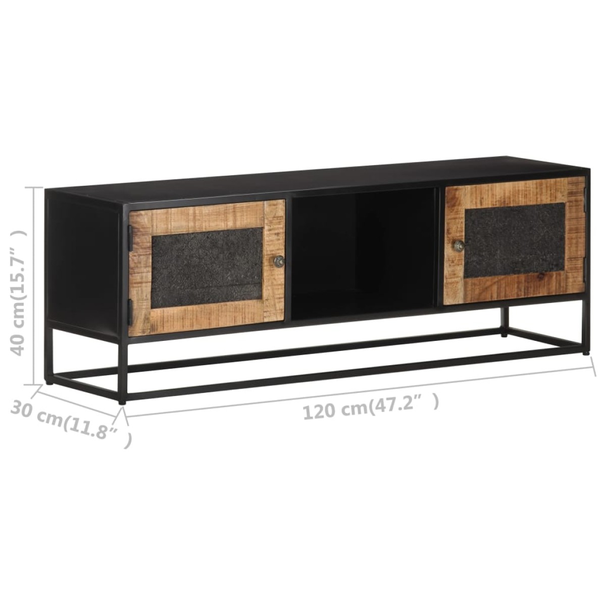 vidaXL Έπιπλο Τηλεόρασης 120 x 30 x 40 εκ. από Ακατέργαστο Ξύλο Μάνγκο