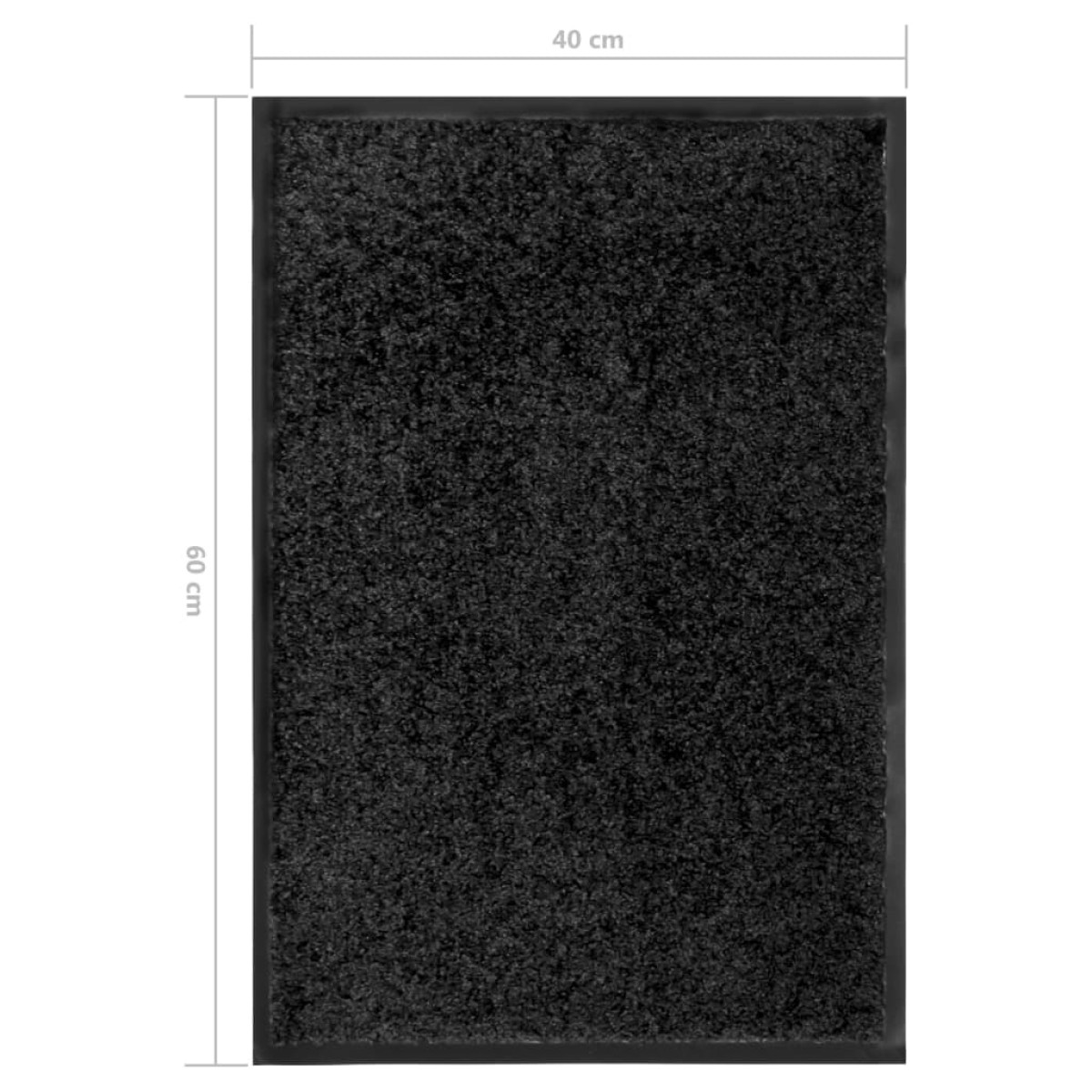 vidaXL Πατάκι Εισόδου Πλενόμενο Μαύρο 40 x 60 εκ.